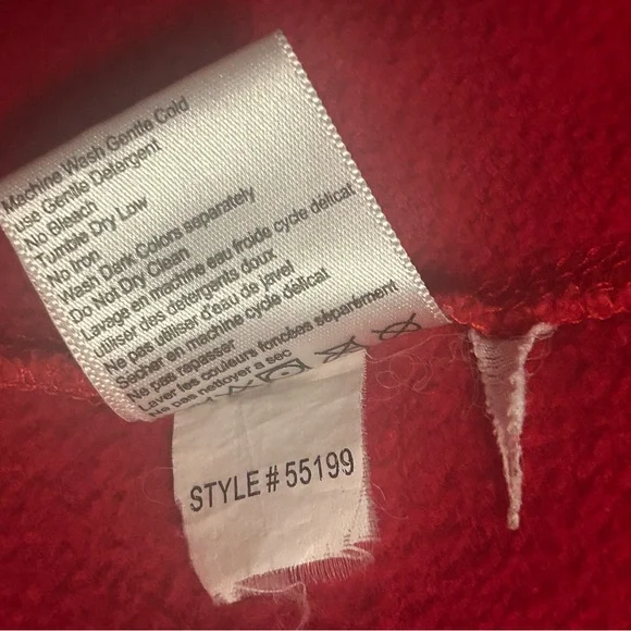 Size Fox Red Zippered Hoodie with Fox Logo Vintage - Picture 7 of 11